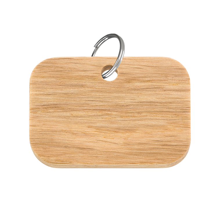 Médaille Chat en Bois Rectangle Gravée