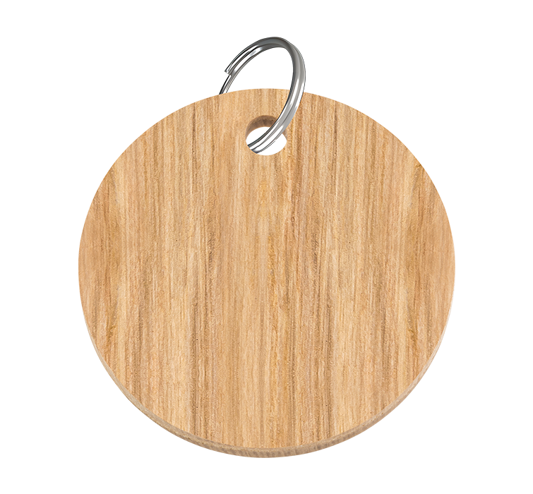 Médaille Chat en Bois Ronde Gravée
