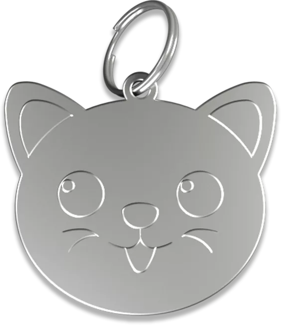Médaille Chat Forme de Chat Gravée